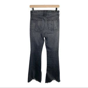 Rag & Bone Nina High Rise Raw Hem Flare Jeans Clean Onyx
